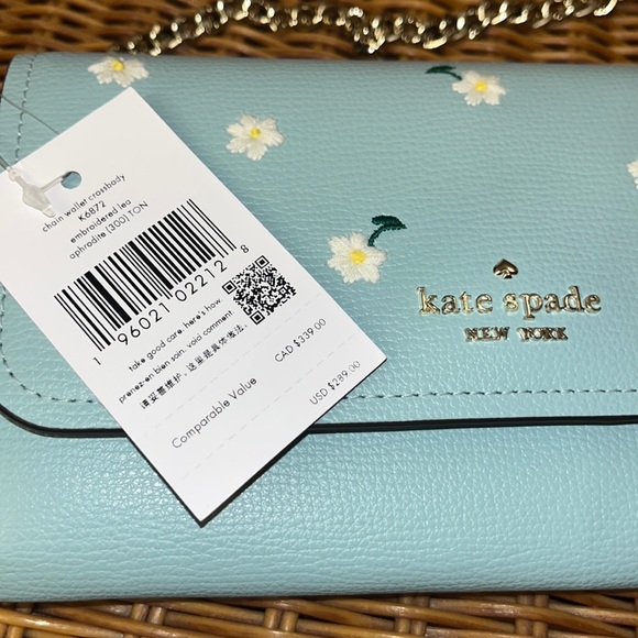 ♠️ kate spade Embroidered Lea Daisy Floral Chain Wallet Crossbody Bag, Aphrodite - Picture 14 of 15